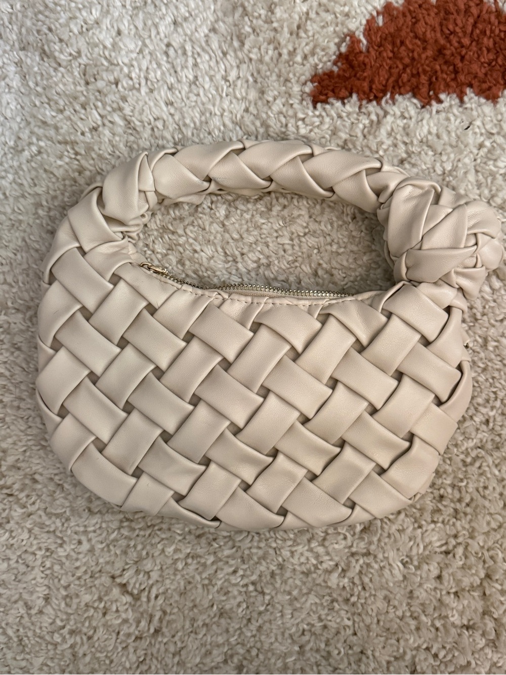 Woven Knot Top-Handle Women's Bag in Cream - Picture 2 of 2